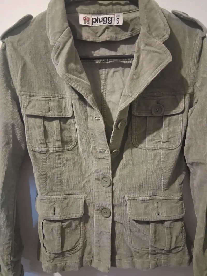 Chaqueta de cotele verde oliva Plugg talla S - 2