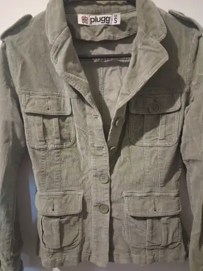 Chaqueta de cotele verde oliva Plugg talla S - miniatura 2