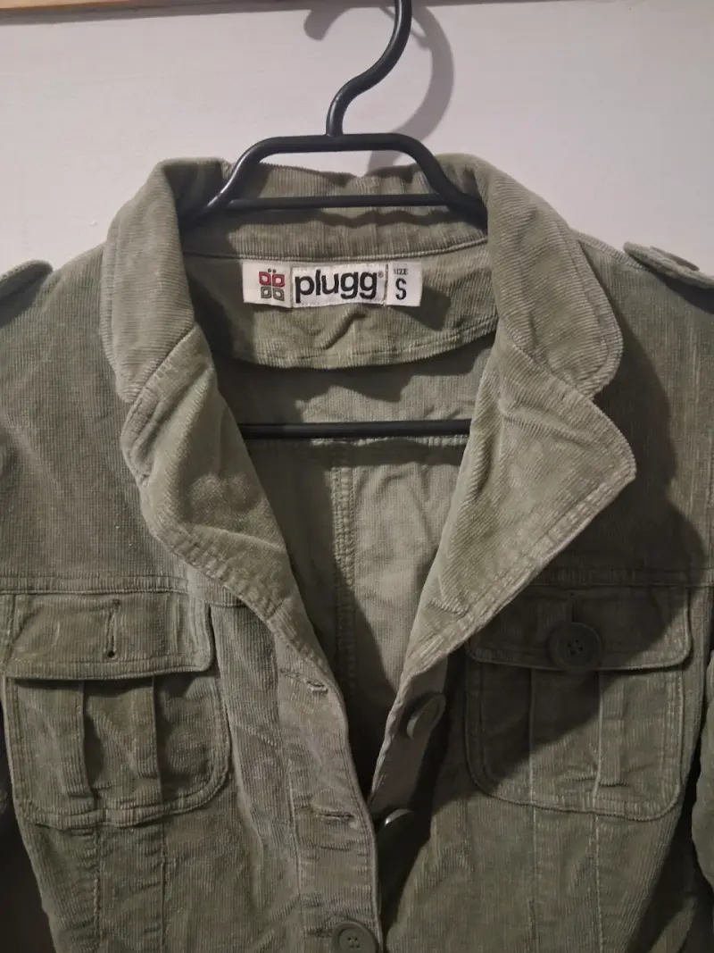 Chaqueta de cotele verde oliva Plugg talla S - 3