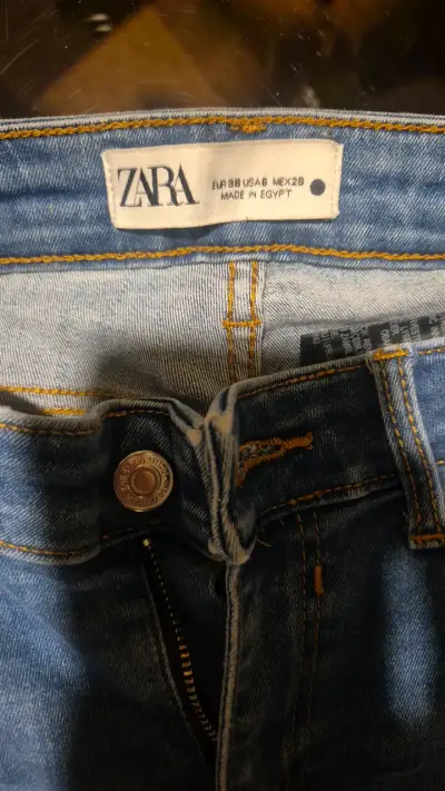 Jeans azul Zara para mujer talla 38 - miniatura 3