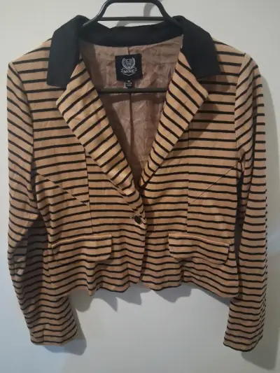 Blazer de rayas beige y negro - miniatura 1