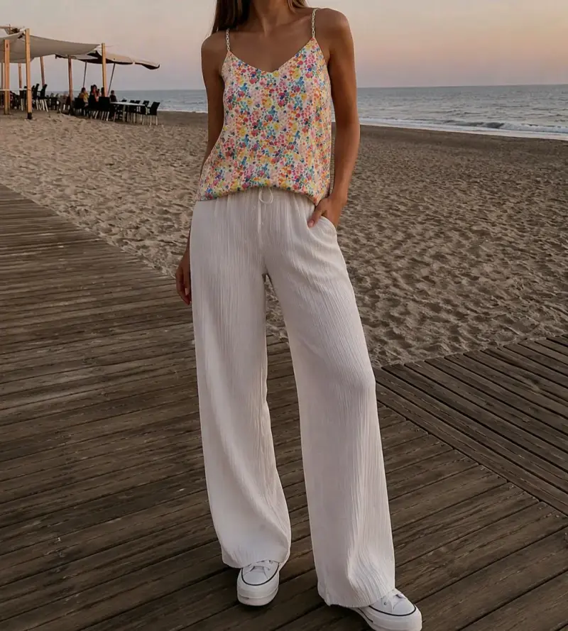 Blusa de tirantes estampada floral para mujer - 1