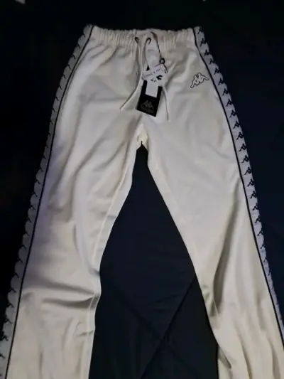 Pantalón deportivos blanco Kappa con logo - miniatura 1