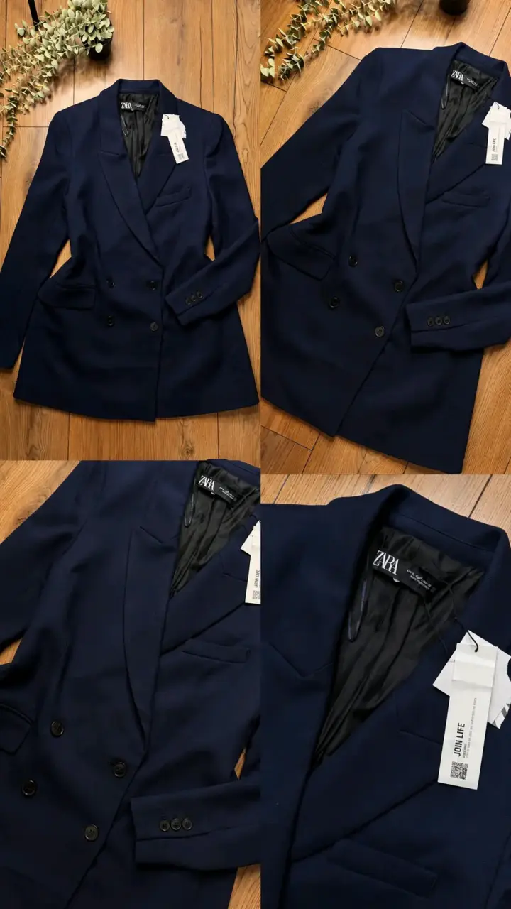 Blazer azul marino Zara para mujer - 1
