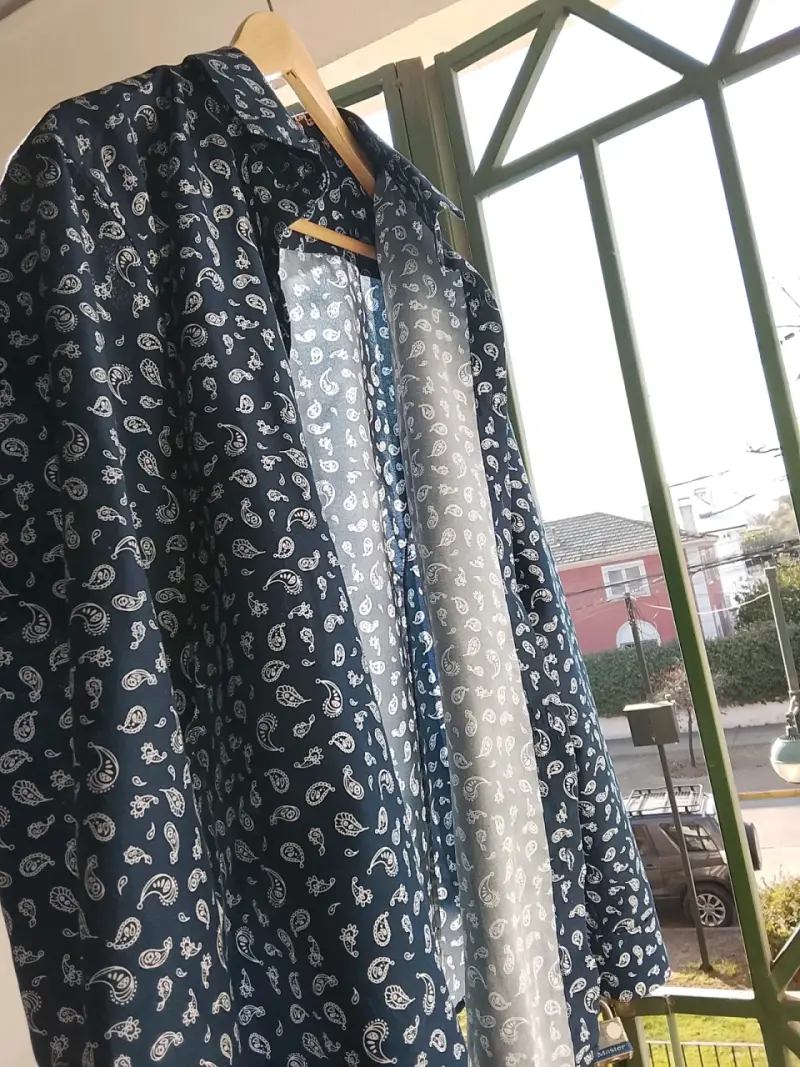 Camisa estampada azul Yves Enzo slim fit - 2