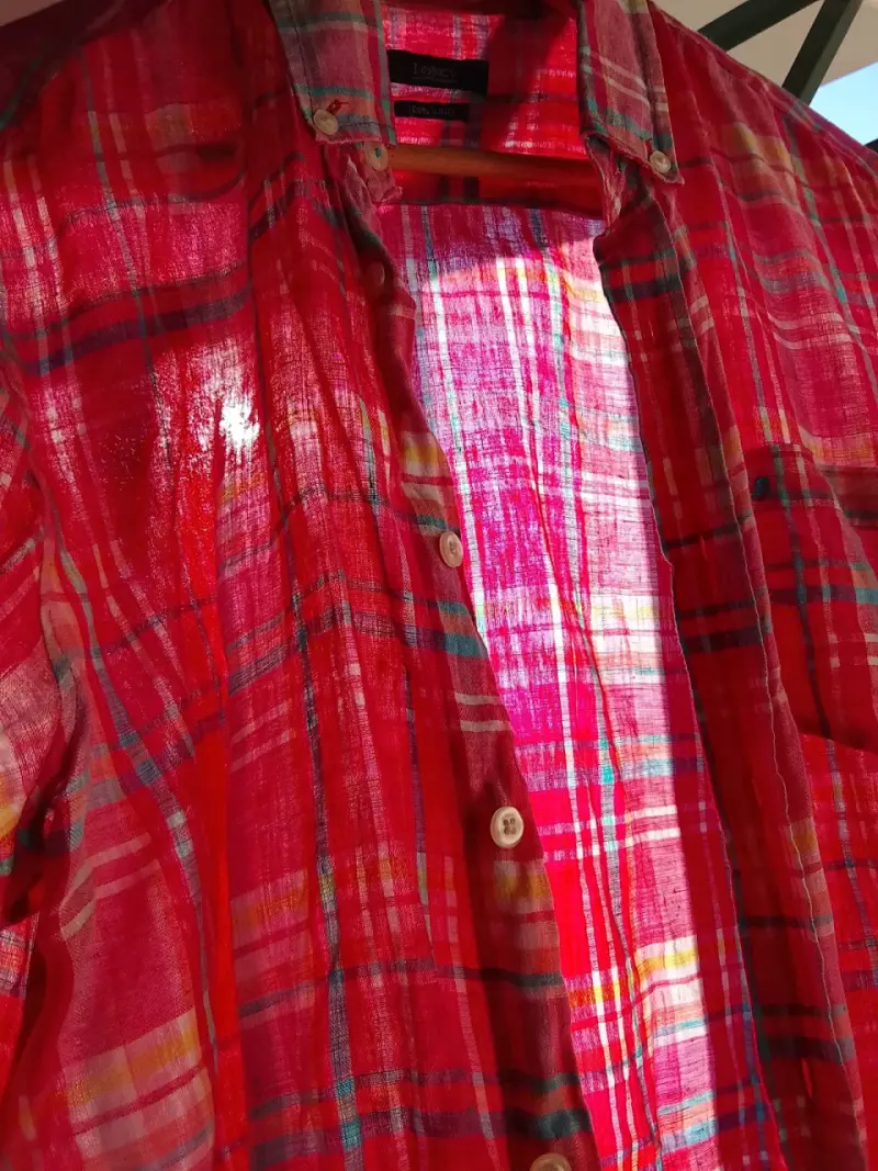 Camisa de lino a cuadros roja Legacy - 2