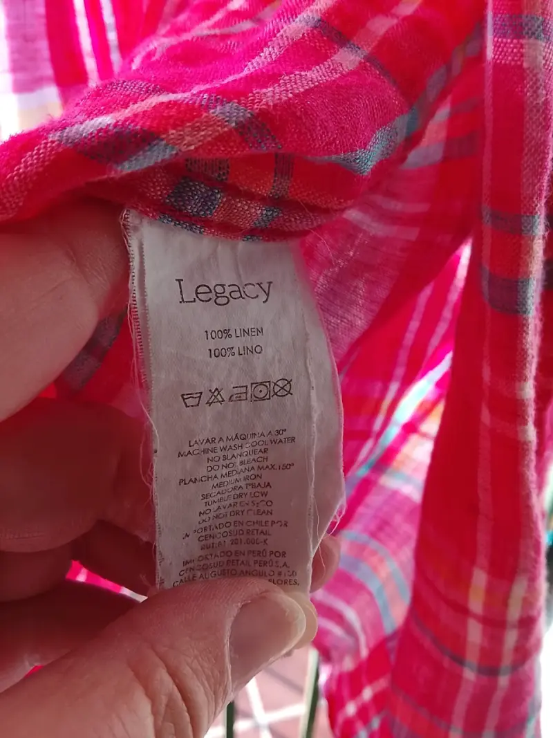 Camisa de lino a cuadros roja Legacy - 4