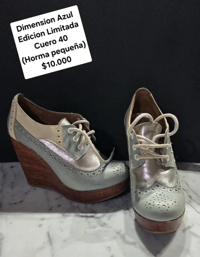 Zapatos de Cuero Azul Edición Limitada Talla 40