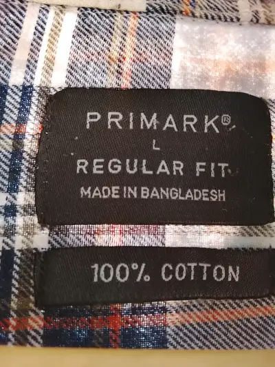 Camisa a cuadros Primark de algodón talla L - miniatura 1