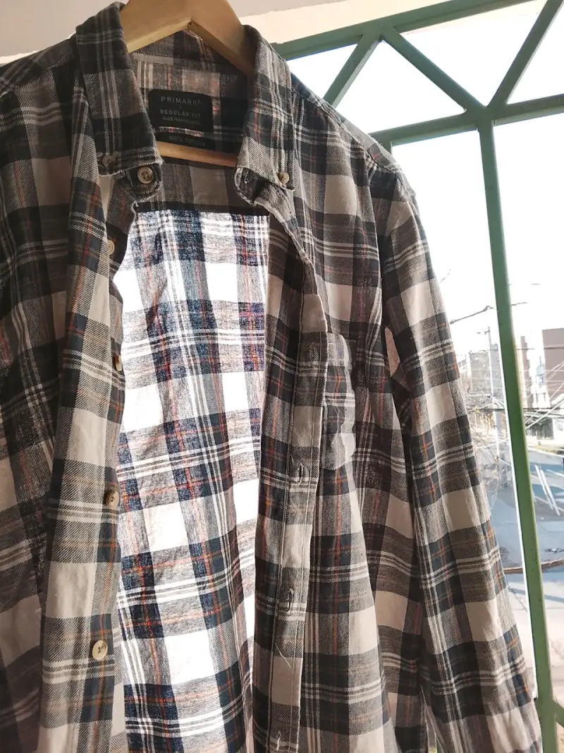 Camisa a cuadros Primark de algodón talla L - 2