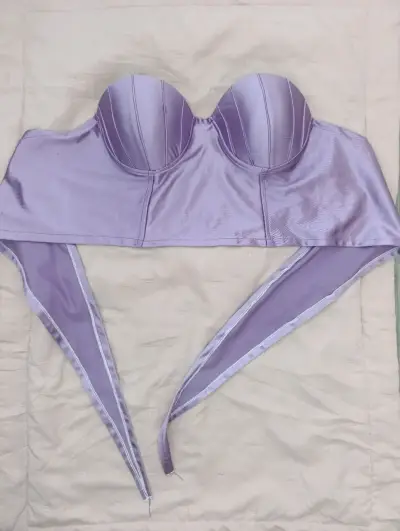 Top corset lila sin tirantes - miniatura 1