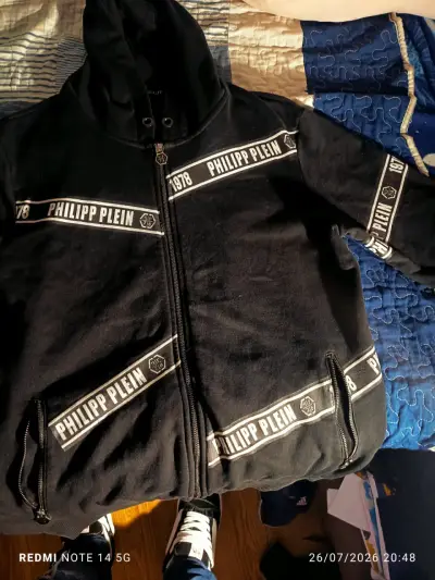 Polerón negro Philipp Plein con capucha - miniatura 1