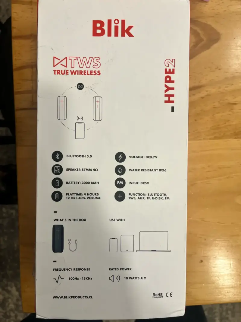 Parlante Bluetooth Blik Hype2 - 6