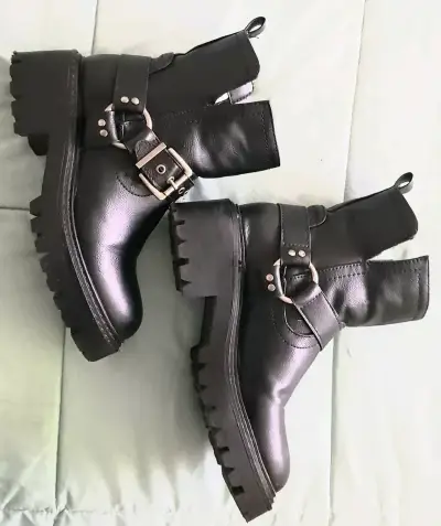 Botines negros de cuero sintético Sybilla - miniatura 2
