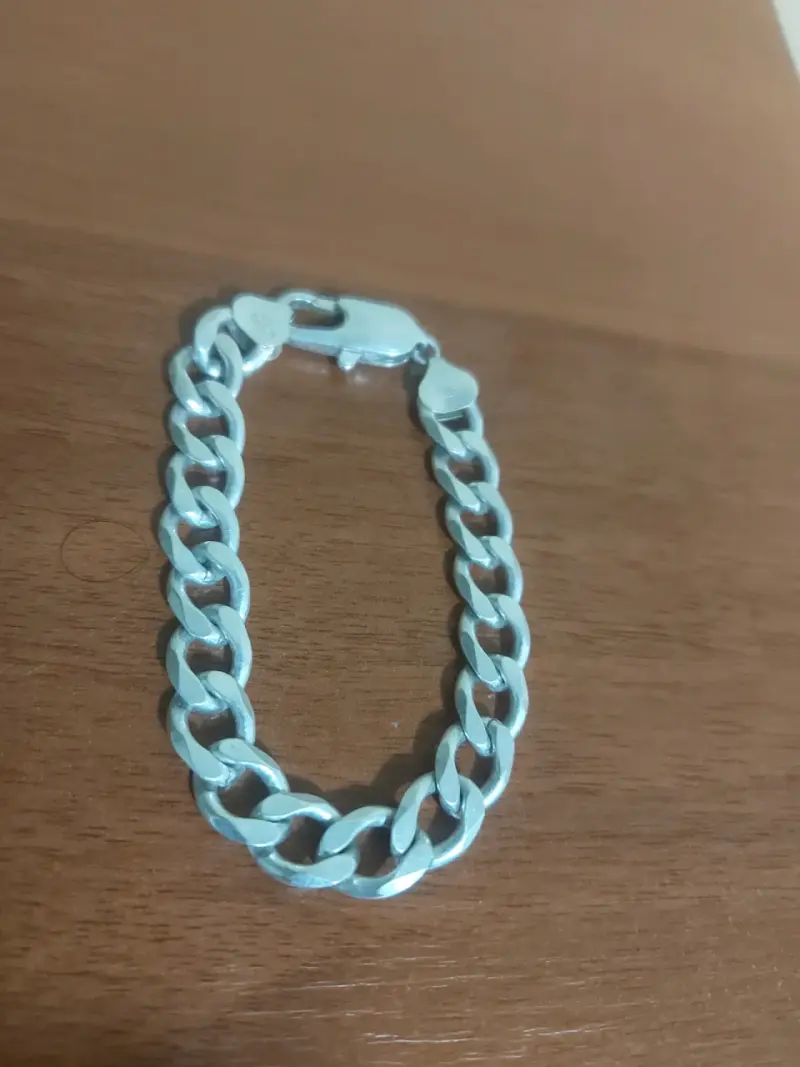 Pulsera de plata gruesa estilo cubano - 1