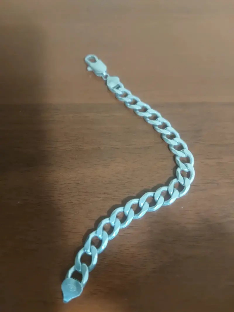 Pulsera de plata gruesa estilo cubano - 2