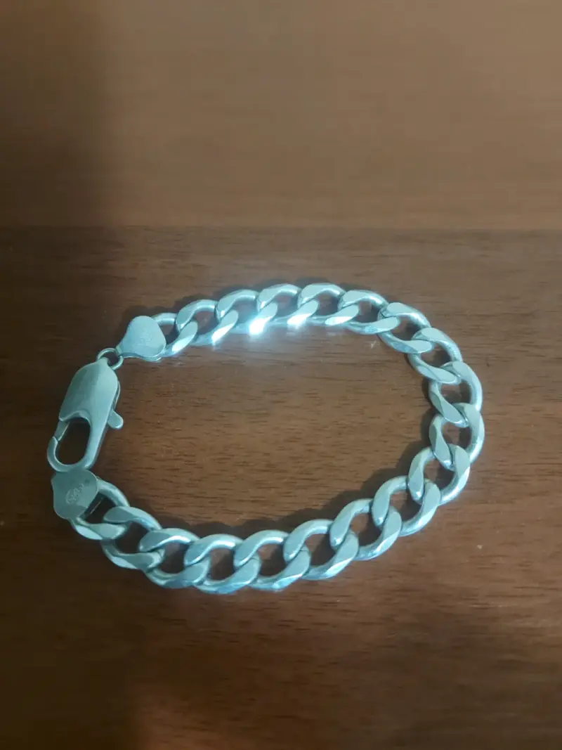 Pulsera de plata gruesa estilo cubano - 3
