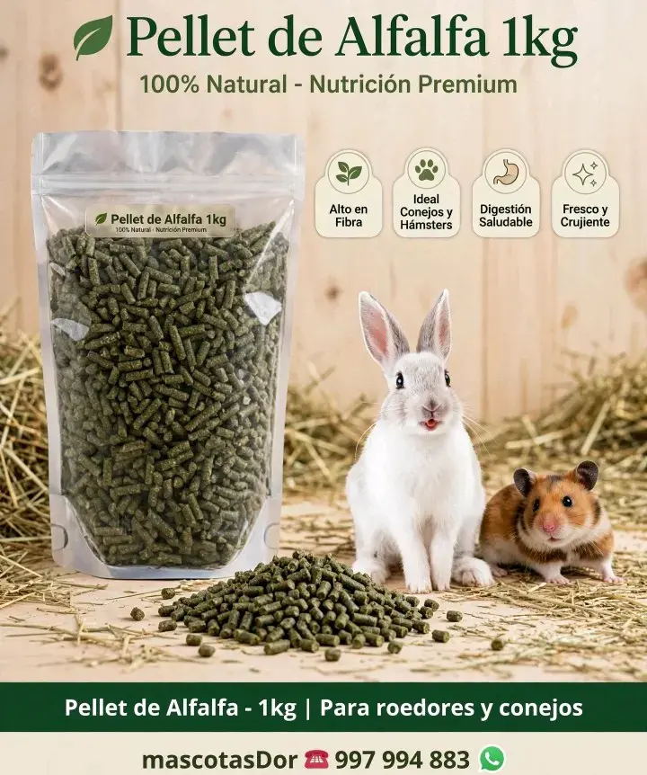 Pellet de Alfalfa para roedores y conejos 1kg