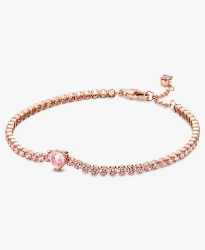 Pulsera Pandora tono oro rosa cristales corazón - miniatura 1