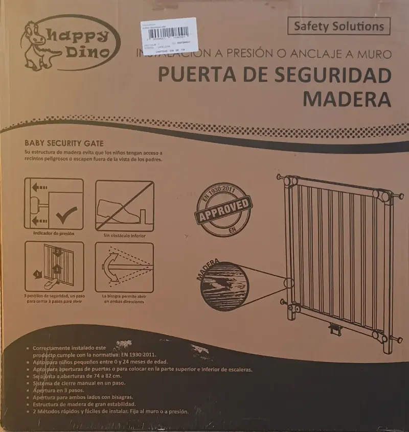 Puerta de seguridad para niños de madera Happy Dino - 2