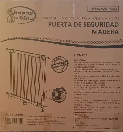 Puerta de seguridad para niños de madera Happy Dino - miniatura 3