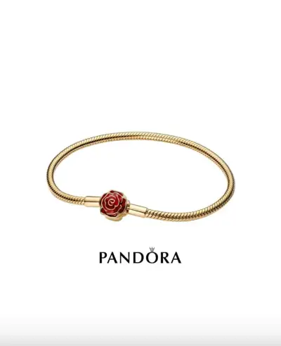 Pulsera Pandora de Oro con Detalle de Rosa - miniatura 1
