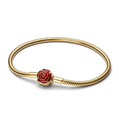 Pulsera Pandora de Oro con Detalle de Rosa - miniatura 2