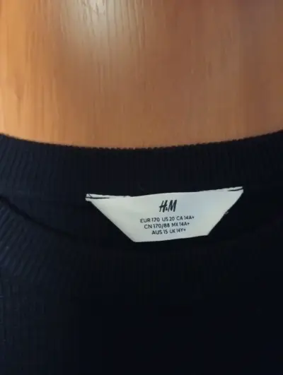 Suéter azul marino de punto acanalado H&M - miniatura 2