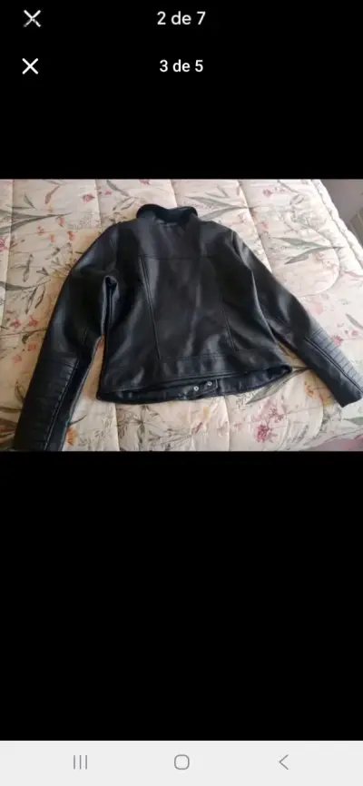 Chaqueta de cuero negra Wados con cierre - miniatura 3
