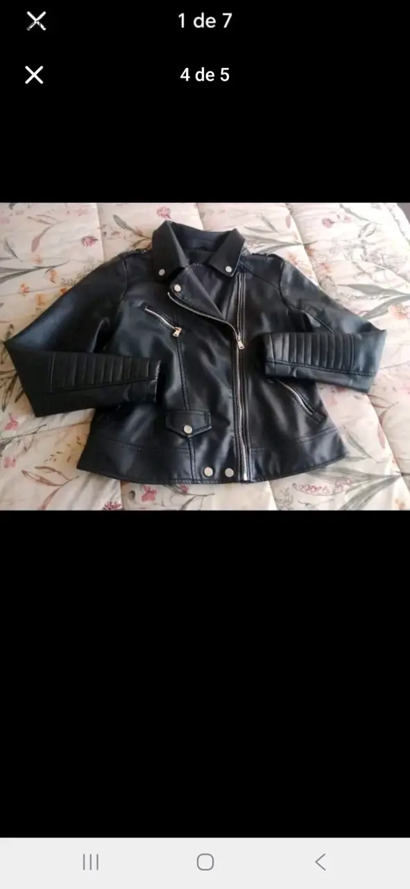 Chaqueta de cuero negra Wados con cierre - 4