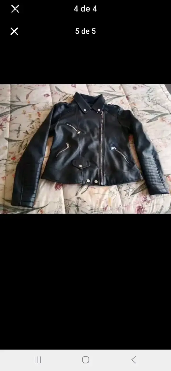 Chaqueta de cuero negra Wados con cierre - 5