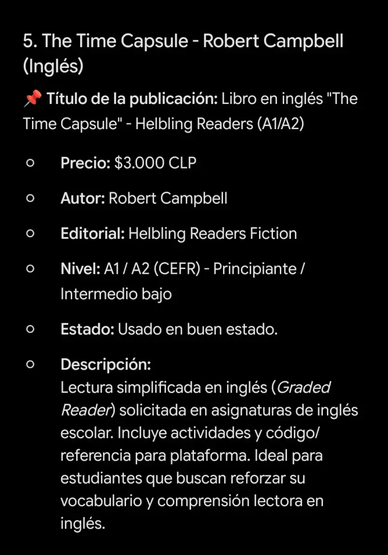 Libro en inglés 'The Time Capsule' de Robert Campbell - 2