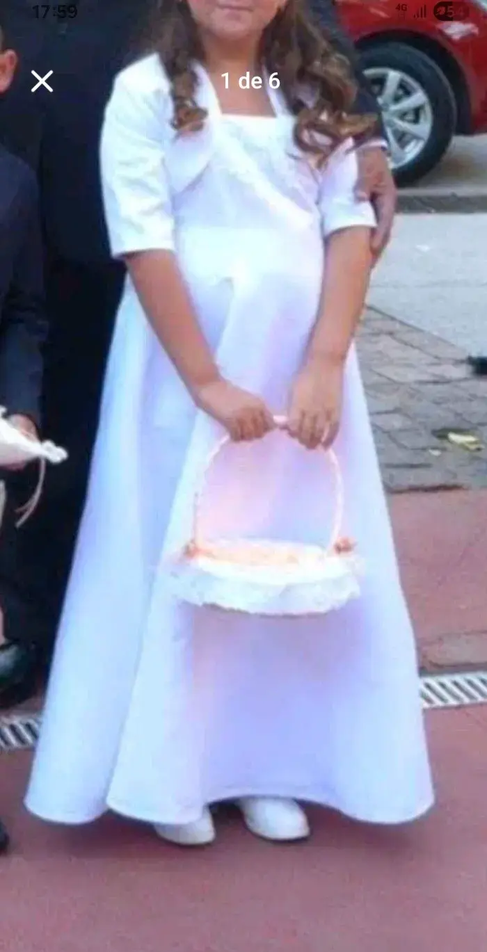 Vestido de Primera Comunión para Niña Blanco - 1