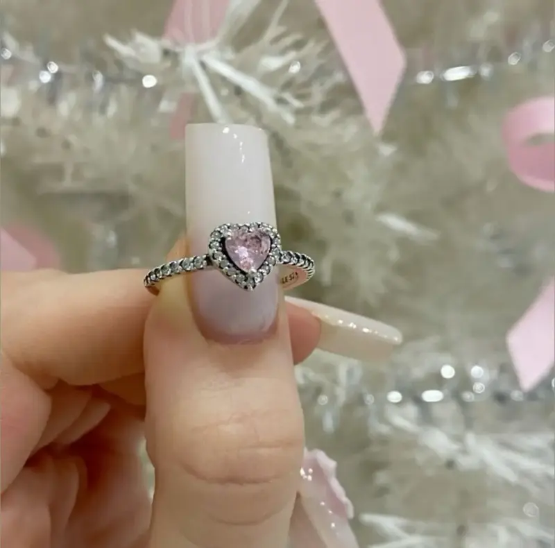 Anillo de plata con corazón rosa Pandora - 3