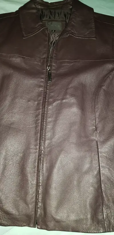 Chaqueta de cuero marrón talla S - miniatura 1