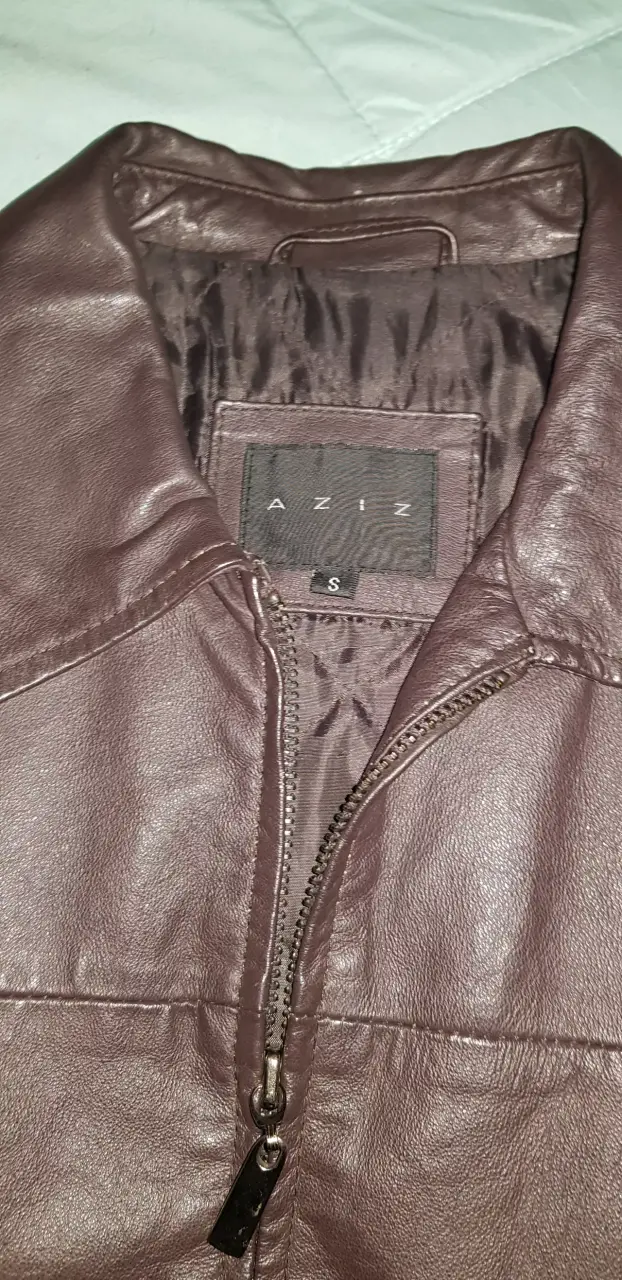 Chaqueta de cuero marrón talla S - 3