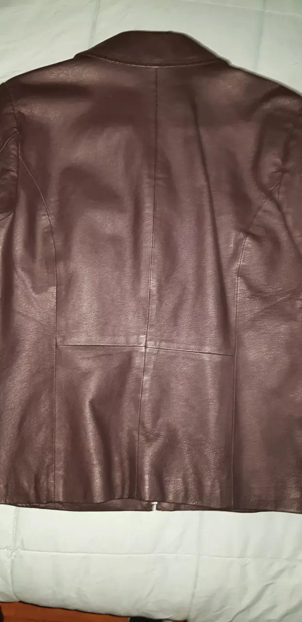 Chaqueta de cuero marrón talla S - 4