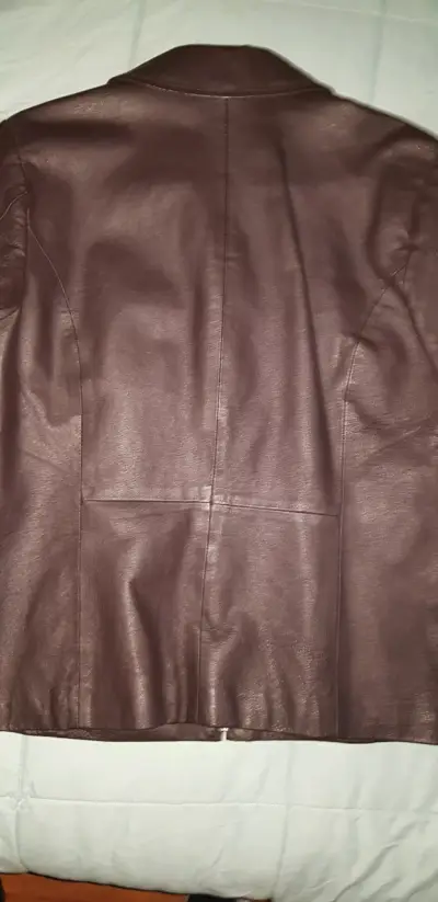 Chaqueta de cuero marrón talla S - miniatura 4