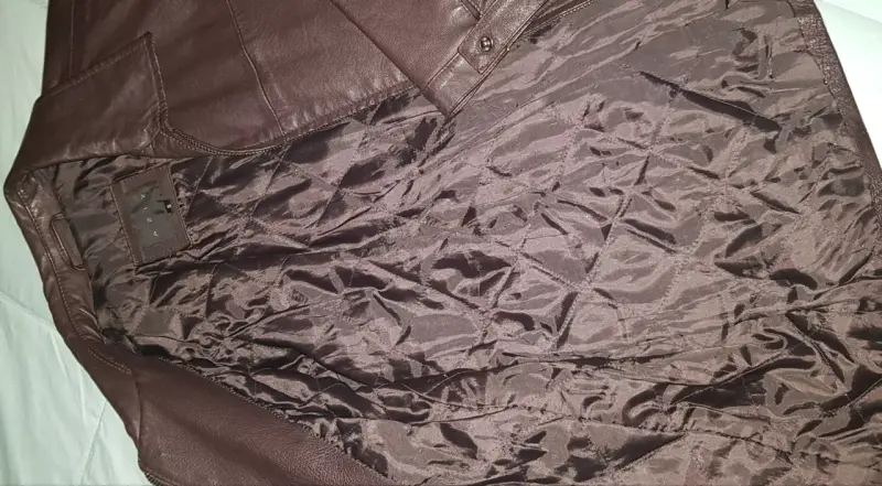 Chaqueta de cuero marrón talla S - 5