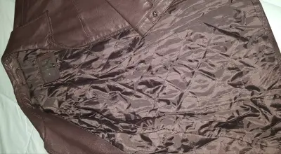 Chaqueta de cuero marrón talla S - miniatura 5
