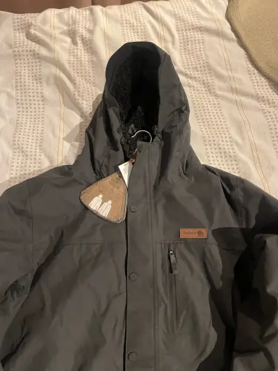 Parka impermeable gris con capucha Buffalo - miniatura 1