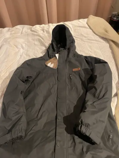 Parka impermeable gris con capucha Buffalo - miniatura 2
