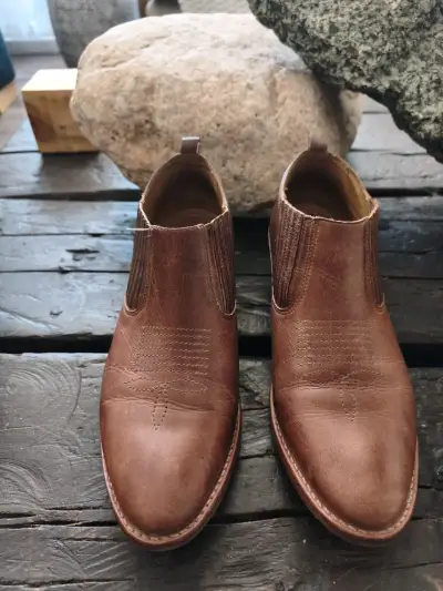 Botines de cuero de mujer cafe  Talla 40 - miniatura 1