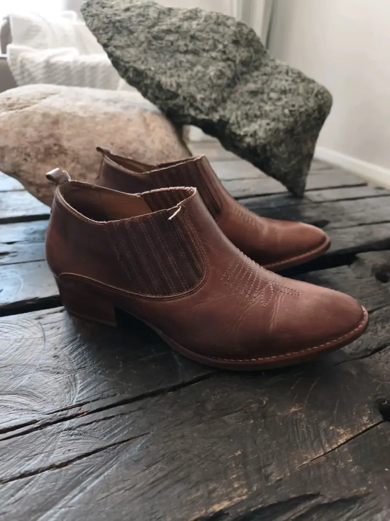 Botines de cuero de mujer cafe  Talla 40 - 2
