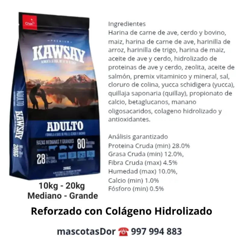 Alimento premium para perros Kawsay Adulto 10kg - 2