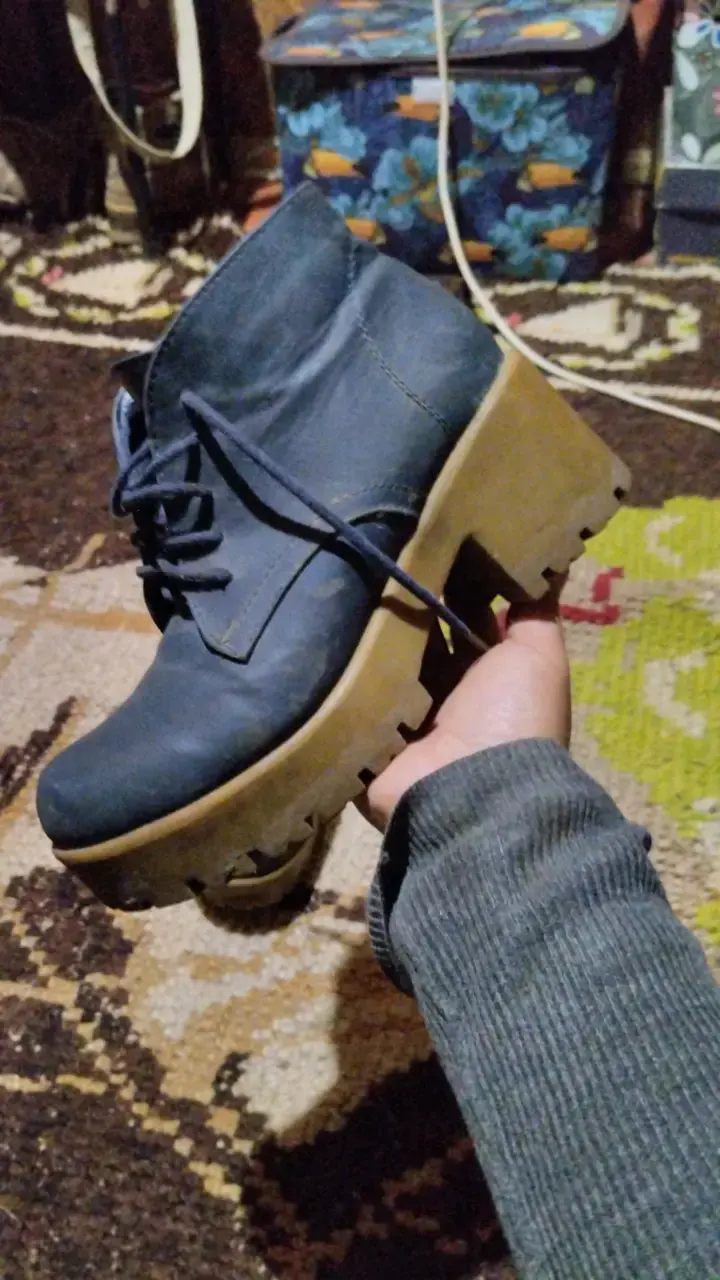 Botines azul con plataforma - 2