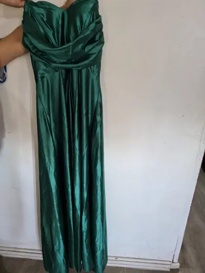 Vestido largo de gala verde esmeralda XL -L - miniatura 2
