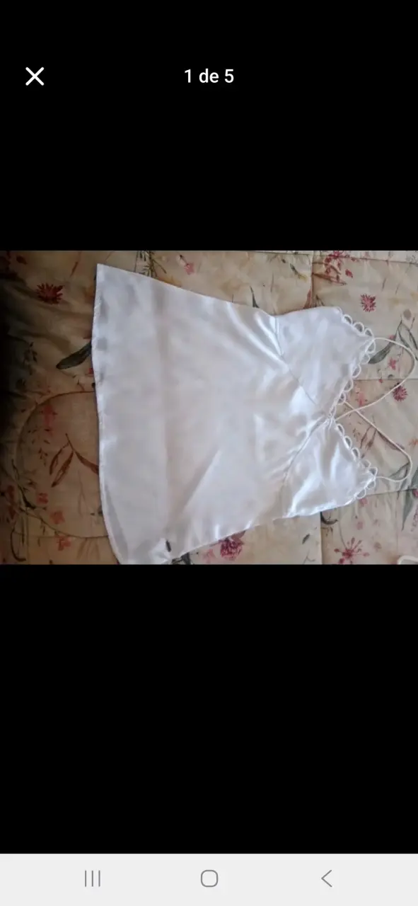 Blusa blanca de encaje para mujer - 1