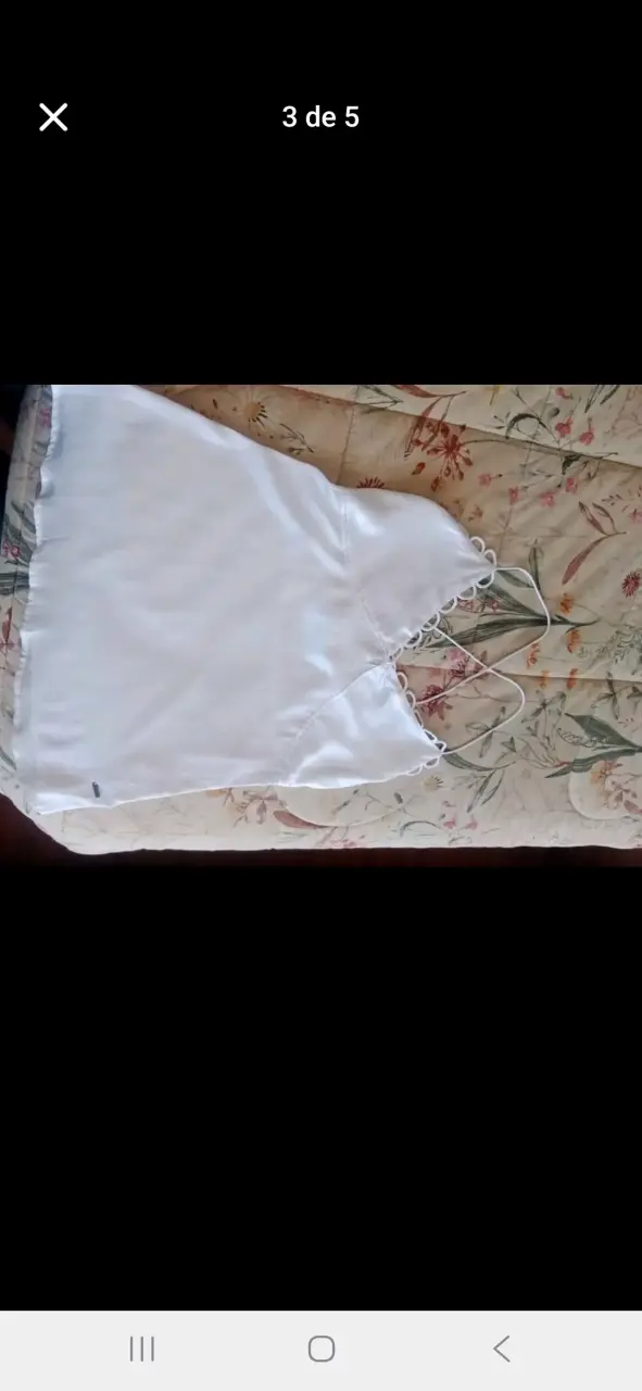 Blusa blanca de encaje para mujer - 3