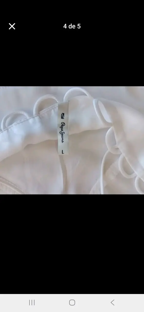Blusa blanca de encaje para mujer - 4